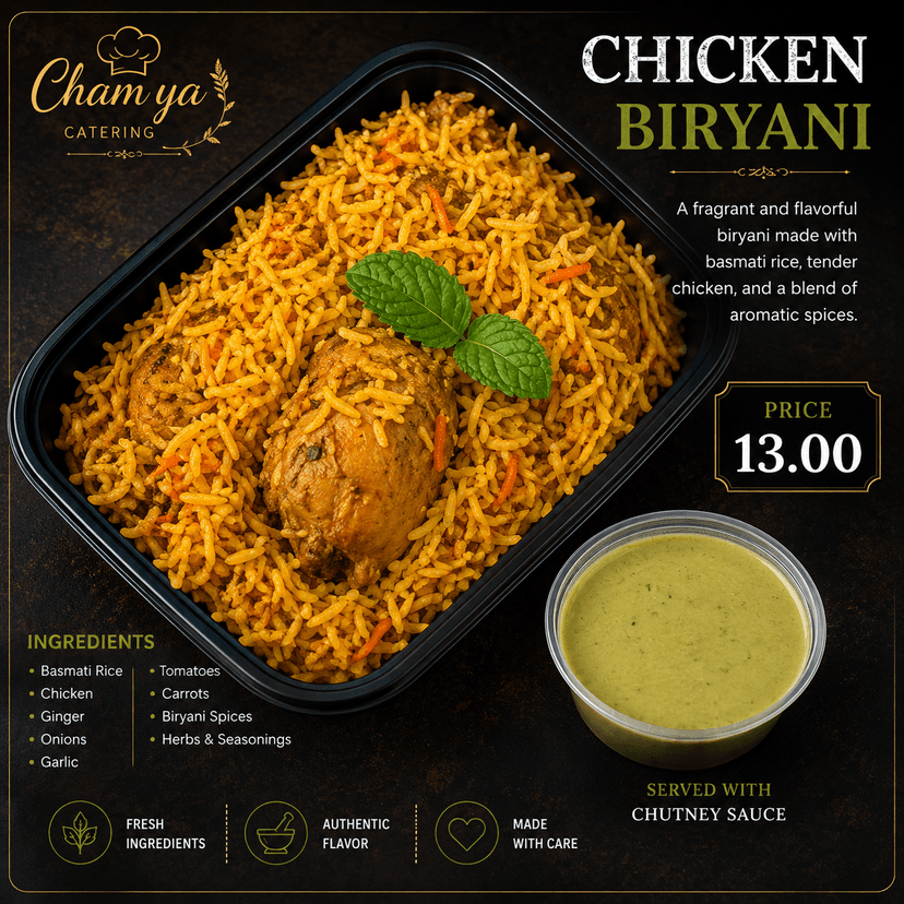 Chicken Biryani boxed meal