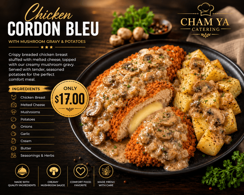 Chicken Cordon Bleu boxed meal