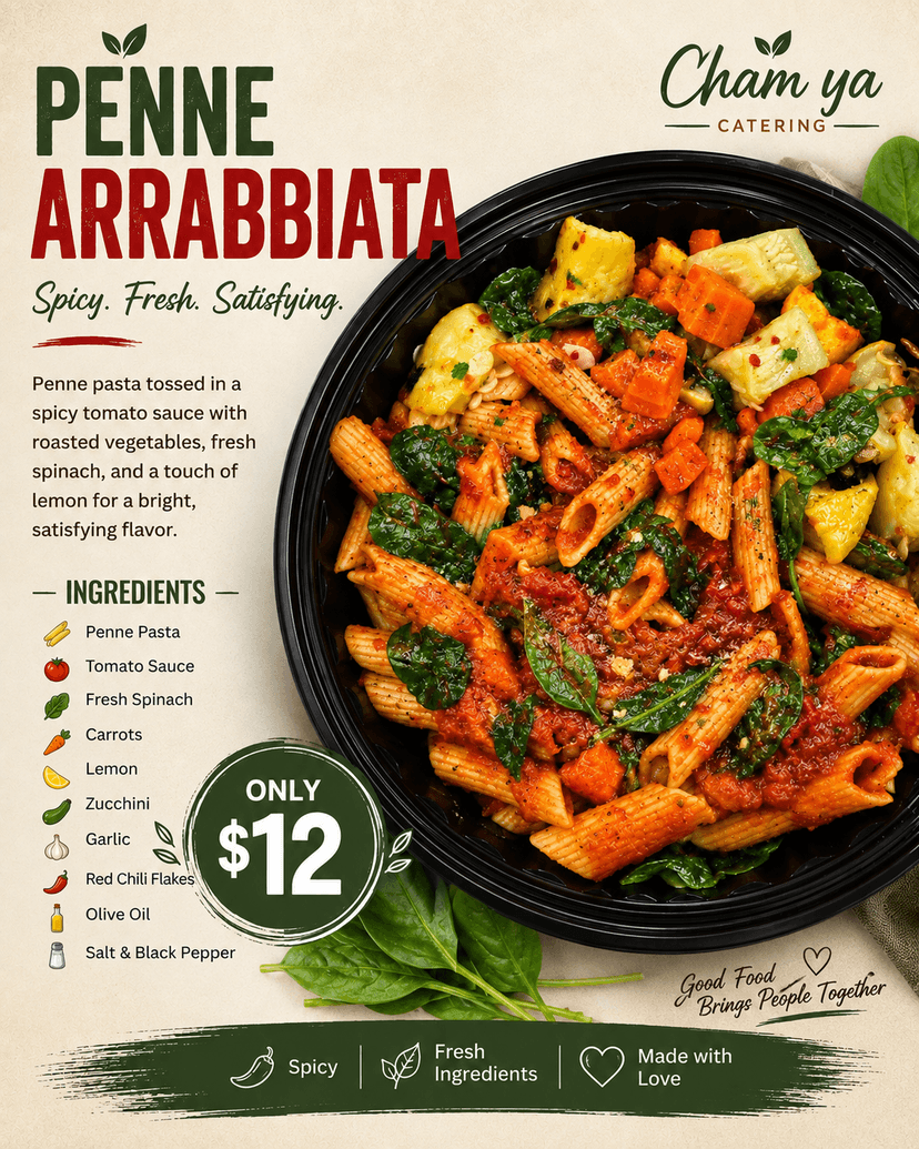 Penne Arrabbiata boxed meal