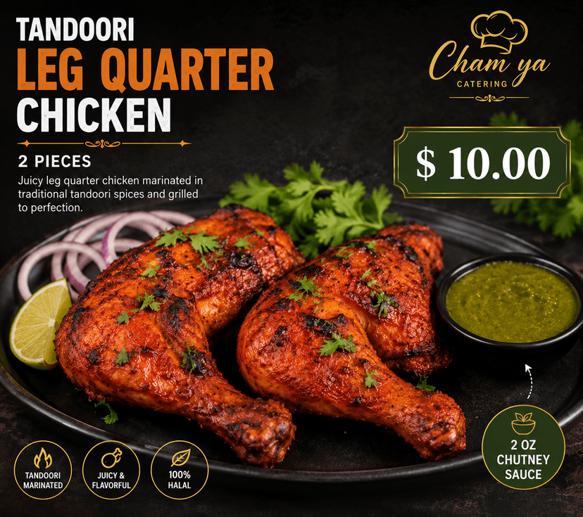 Tandoori Leg Quarter Chicken boxed meal